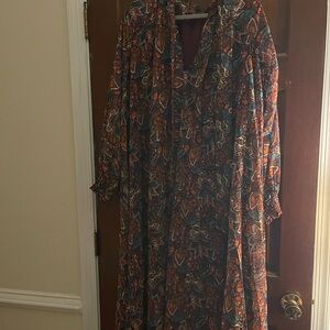 Aura Paisley Long Sleeve Dress - Multicolor
